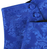 Premium Mens Button Spats - Blue Tahoe Jacquard (One Pair)