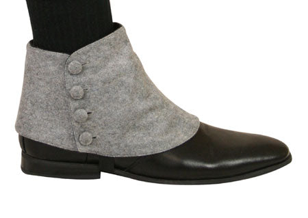 Premium Mens Button Spats - Dove Gray (One Pair)