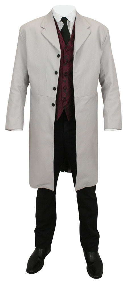 Madison Brushed Cotton Frock Coat - Light Gray