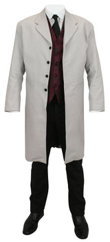 Madison Brushed Cotton Frock Coat - Light Gray