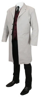 Madison Brushed Cotton Frock Coat - Light Gray
