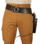 (.38/.357 cal) Western Gun Belt and Holster - LH Draw - Plain Brown Leather