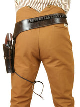 (.38/.357 cal) Western Gun Belt and Holster - LH Draw - Plain Brown Leather
