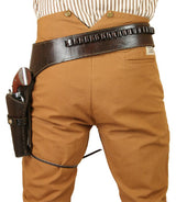 (.44/.45 cal) Western Gun Belt and Holster - LH Draw - Plain Brown Leather