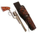 Western Holster - X-Long/Wide Barrel - Two-Tone Brown Tooled