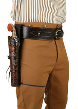 Western Holster - X-Long/Wide Barrel - Two-Tone Brown Tooled