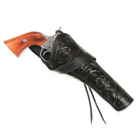 Western Holster - RH Cross-Draw (Long Barrel) - Black Tooled Leather
