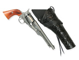 Western Holster - RH Cross-Draw (Long Barrel) - Black Tooled Leather