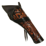 Western Holster - Long Barrel - Two-Tone Brown Tooled