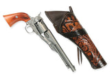 Western Holster - Long Barrel - Two-Tone Brown Tooled