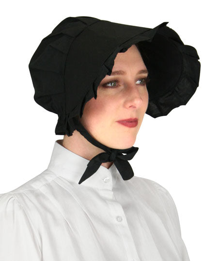 Cotton Sun Bonnet - Black – Historical Emporium
