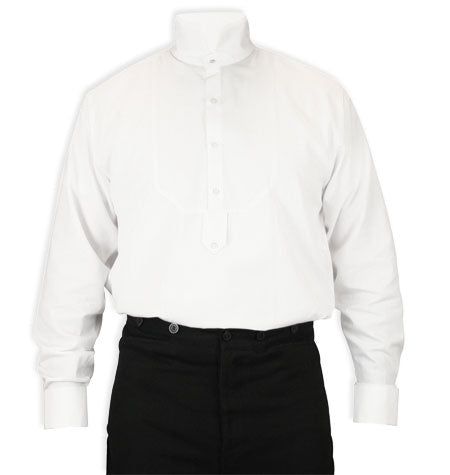 best french cuff dress shirts Classic Mens White Cotton Stand Collar Dress Shirt (Size 2X) | 19th Century | Historical | Vintage