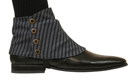 Premium Mens Button Spats - Edgar Stripe (One Pair)