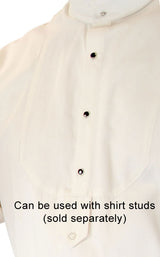 Victorian Mens Dress Shirt - High Stand Collar - Natural