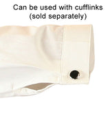 Victorian Mens Dress Shirt - High Stand Collar - Natural