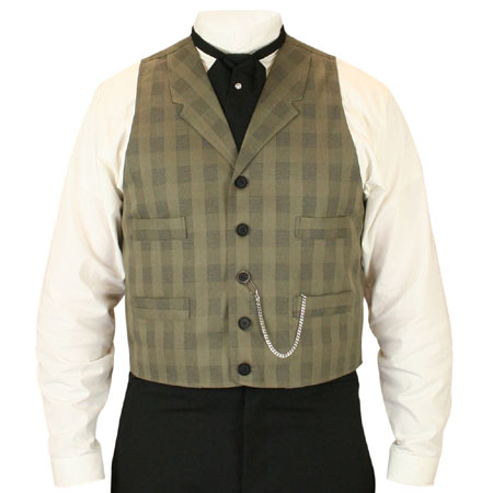 Upton Vest - Sage Plaid