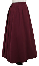 Cotton Twill Walking Skirt - Burgundy