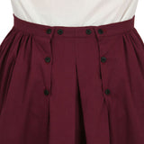 Cotton Twill Walking Skirt - Burgundy