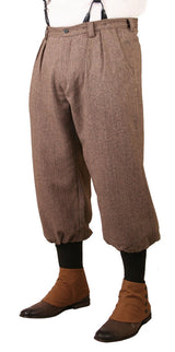 Mens Knickers - Brown Herringbone Tweed
