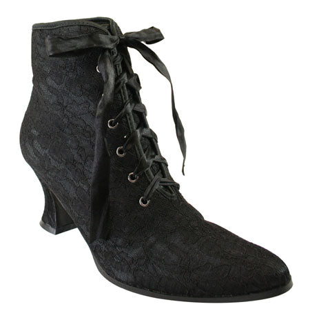 Destiny Victorian Ankle Boot - Black Lace