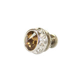 Silver Faceted Tie Tack - Topaz