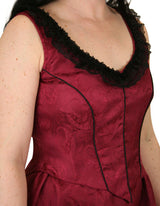 Delilah Saloon Dress, Burgundy Paisley