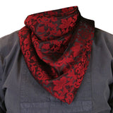 Premium Silk Blend Neckerchief - Red/Black Jacquard