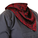 Premium Silk Blend Neckerchief - Red/Black Jacquard