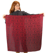 Premium Silk Blend Neckerchief - Red/Black Jacquard