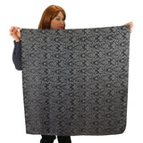 Premium Silk Blend Neckerchief - Gray/Black Jacquard