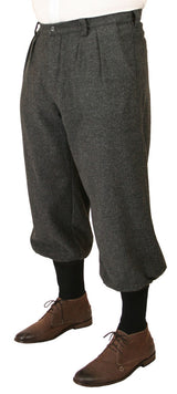 Mens Knickers - Gray Herringbone Tweed