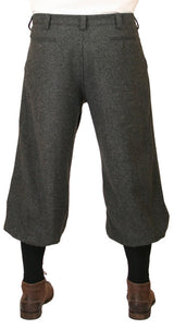 Mens Knickers - Gray Herringbone Tweed