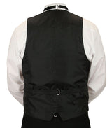 Godfrey Double Breasted Vest - Silver Brocade