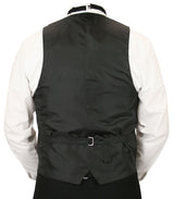 Godfrey Double Breasted Vest - Black Brocade