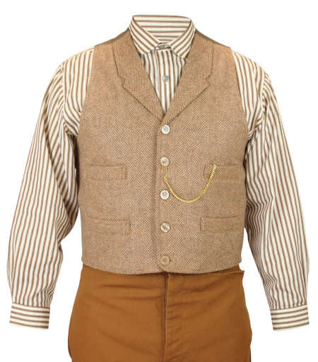 Osborne Tweed Vest - Tan Herringbone – Historical Emporium