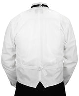 Godfrey Double Breasted Vest - White Brocade