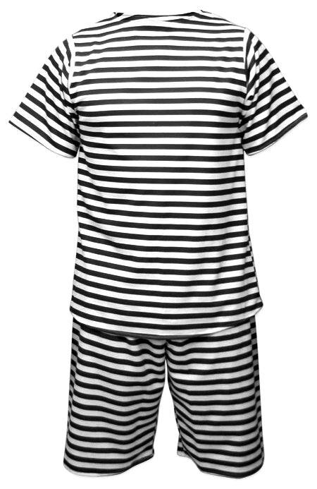 Mens 1900s Bathing Suit - Black/White