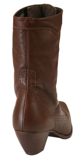 Ladies Leather Victorian Boot - Brown