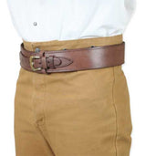 (.38/.357 cal) High-Rider Western Cartridge Belt - Plain Chocolate Leather