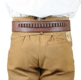 (.38/.357 cal) High-Rider Western Cartridge Belt - Plain Chocolate Leather