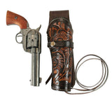 Western Holster - RH Draw - Two-Tone Brown Tooled Leather