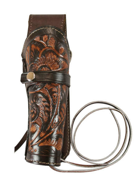 Western Holster - RH Draw - Two-Tone Brown Tooled Leather