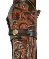 Western Holster - Long Barrel - Two-Tone Brown Tooled