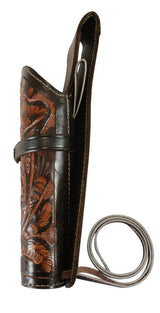 Western Holster - Long Barrel - Two-Tone Brown Tooled