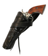 Western Holster - LH Cross-Draw - Black Tooled Leather