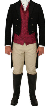 Sovereign Regency Tailcoat - Black Tapestry / Velvet