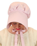 Cotton Bonnet - Pink Check