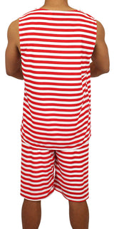 Mens 1900s Tank Bathing Suit - Red/White