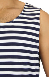 Mens 1900s Tank Bathing Suit - Navy/White