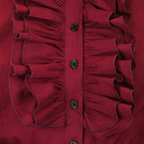 Emmeline Ruffle Blouse - Burgundy